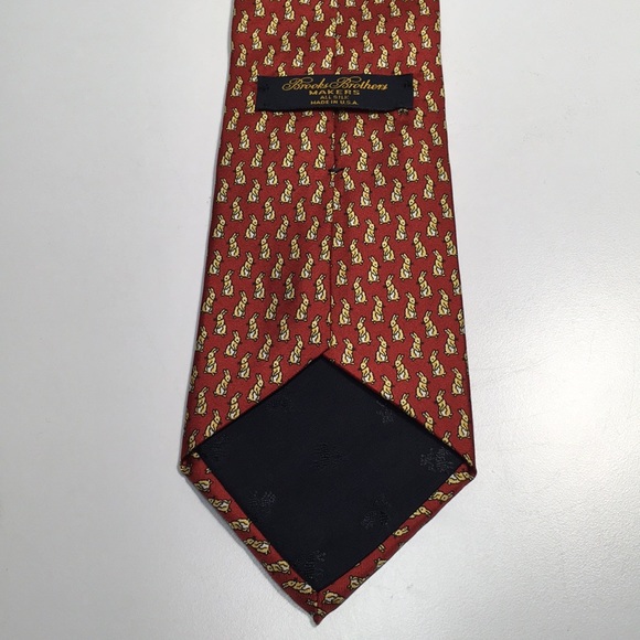 Men’s Necktie Brooks Brothers Yellow Bunny Rabbit - Picture 5 of 8